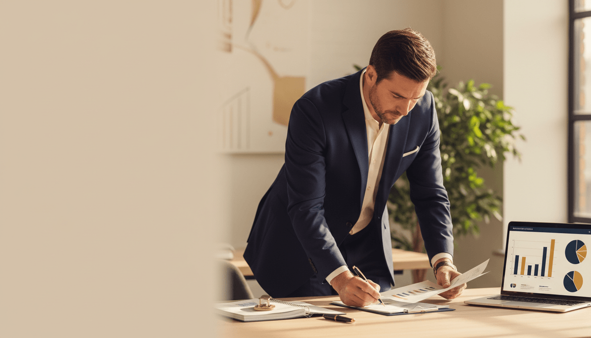 UAE business owner completing company closure and deregistration paperwork.