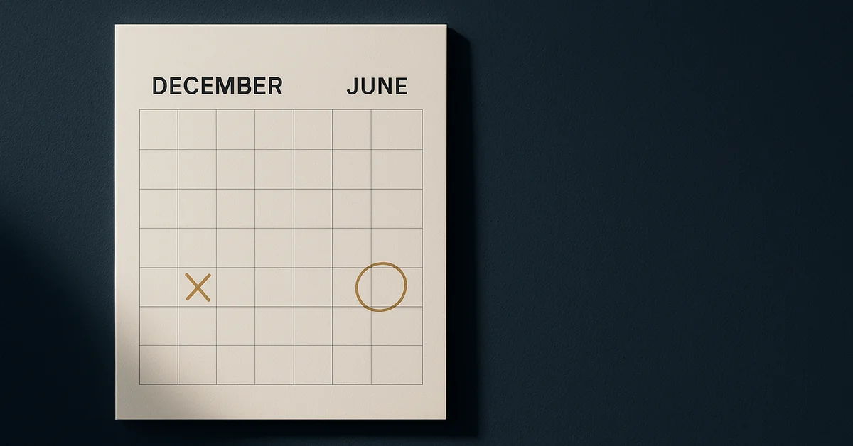 UAE corporate tax financial year options marked on a desk calendar.