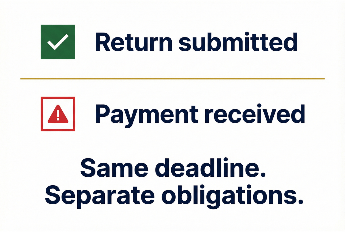 UAE VAT late payment and late filing penalty notices on a desk.