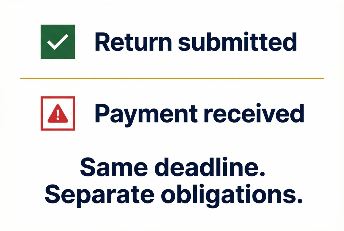 UAE VAT late payment and late filing penalty notices on a desk.