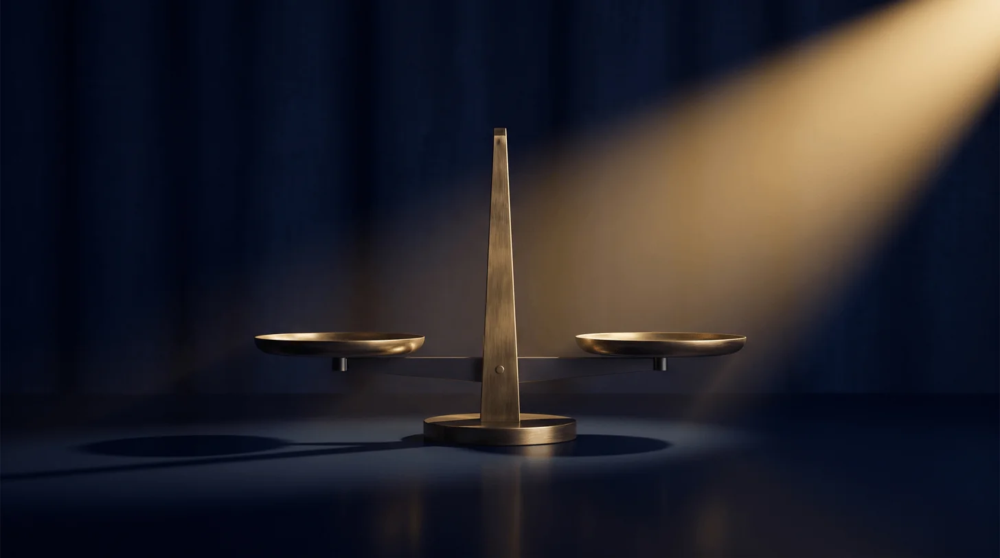 A clean desk with an import invoice and a laptop showing a two-line VAT entry, organised and calm, navy and gold accents.